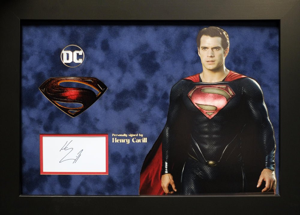 DC's Superman Henry Cavill signed white card - Memorabilia Framers Shop
